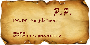 Pfaff Perjámos névjegykártya